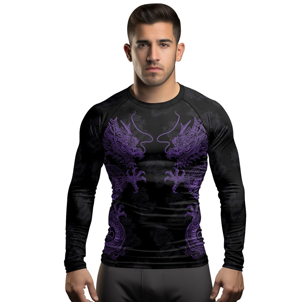Rashninja Dragon Twilight Guardian Men's Long Sleeve Rash Guard