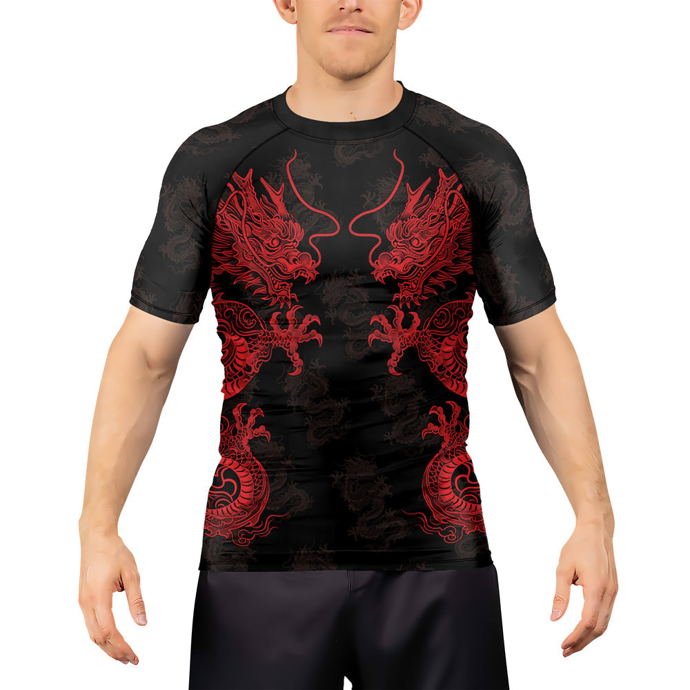 Rashninja Dragon Twilight Guardian Men's Short Sleeve Rash Guard