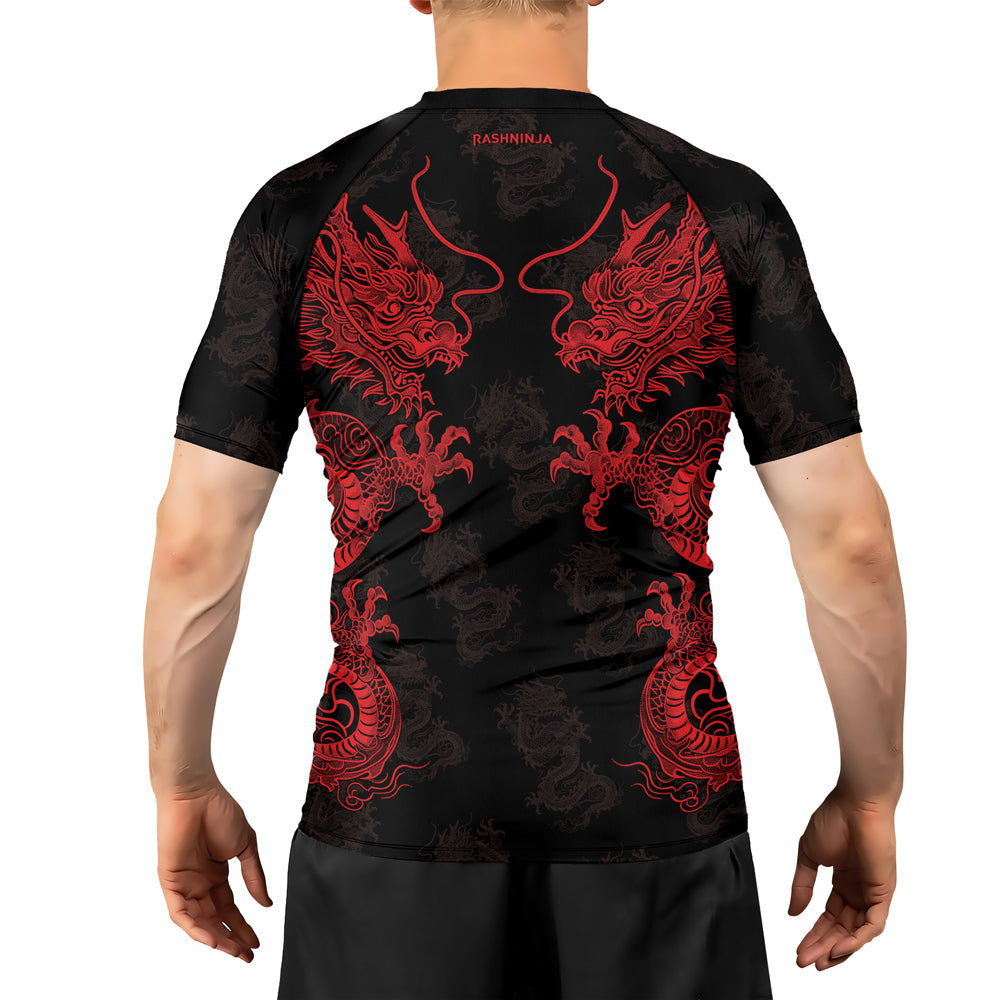 Rashninja Dragon Twilight Guardian Men's Short Sleeve Rash Guard