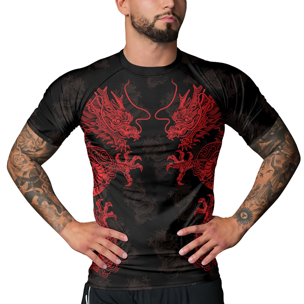 Rashninja Dragon Twilight Guardian Men's Short Sleeve Rash Guard