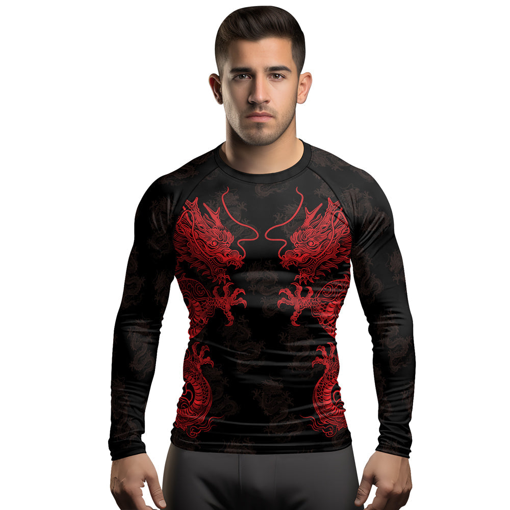 Rashninja Dragon Twilight Guardian Men's Long Sleeve Rash Guard