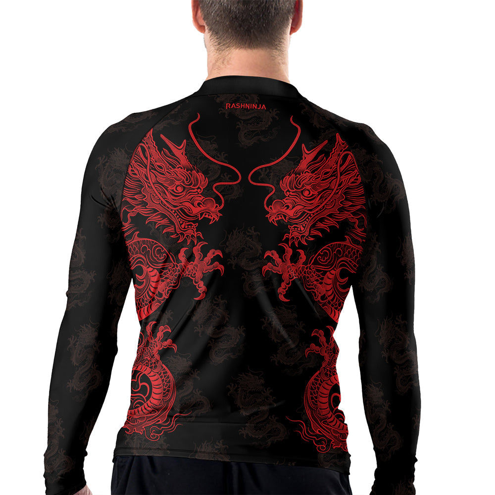 Rashninja Dragon Twilight Guardian Men's Long Sleeve Rash Guard