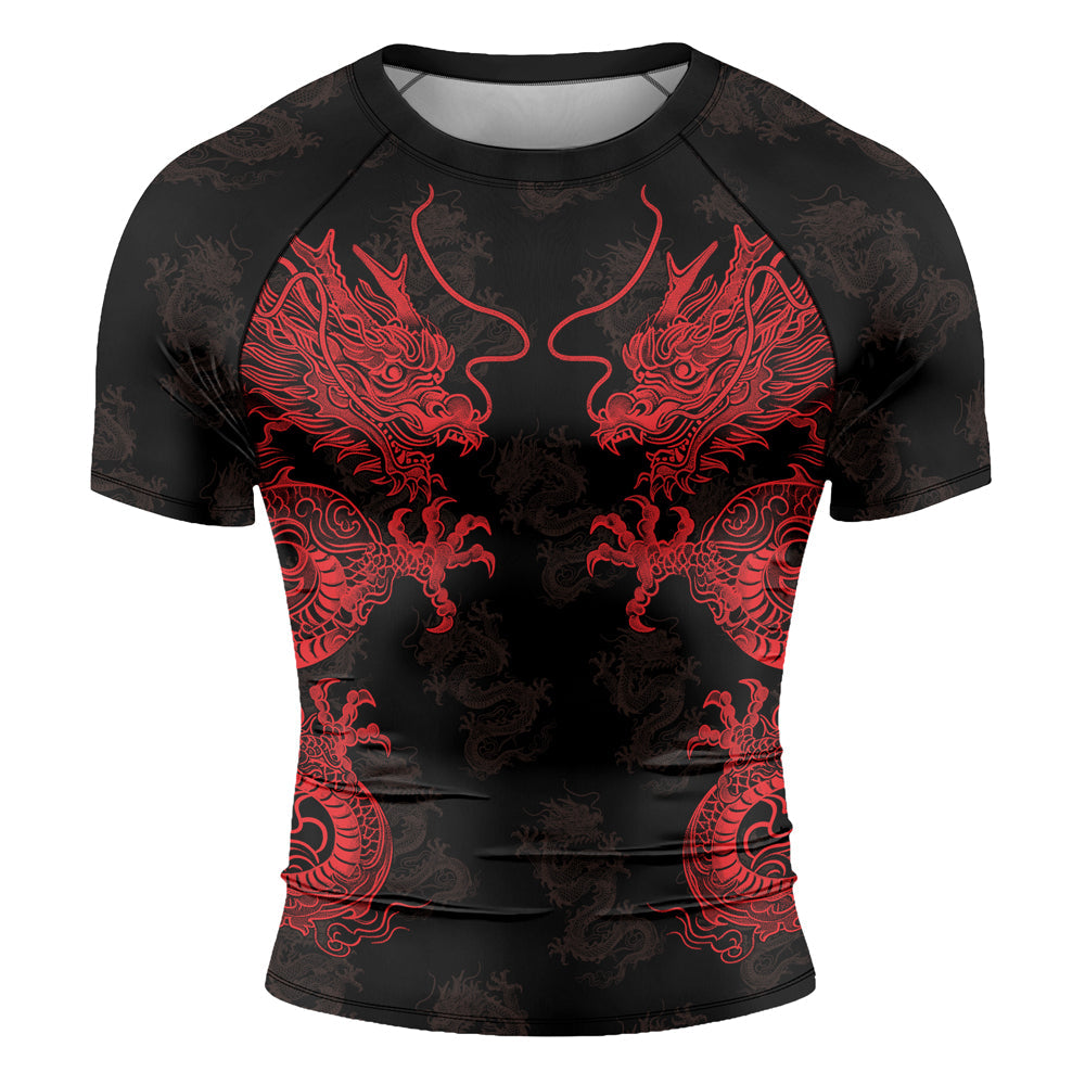 Rashninja Dragon Twilight Guardian Men's Short Sleeve Rash Guard