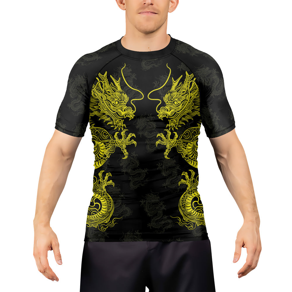 Rashninja Dragon Twilight Guardian Men's Short Sleeve Rash Guard