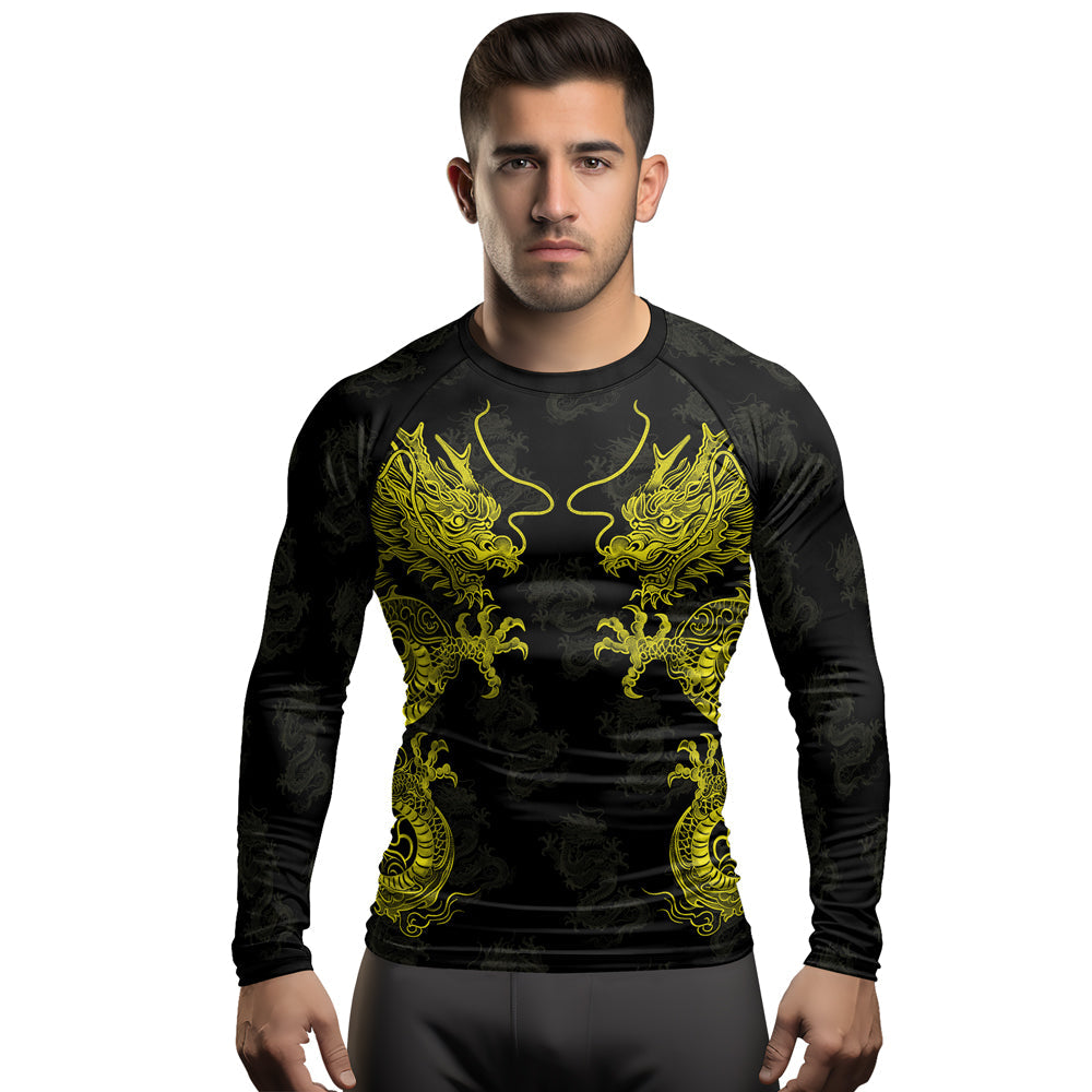 Rashninja Dragon Twilight Guardian Men's Long Sleeve Rash Guard
