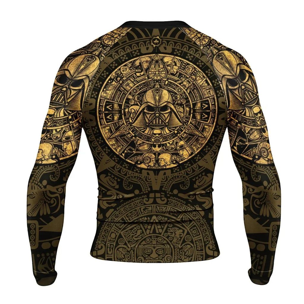 Darth Vader Aztec Calendar Men's Long Sleeve Rash Guard