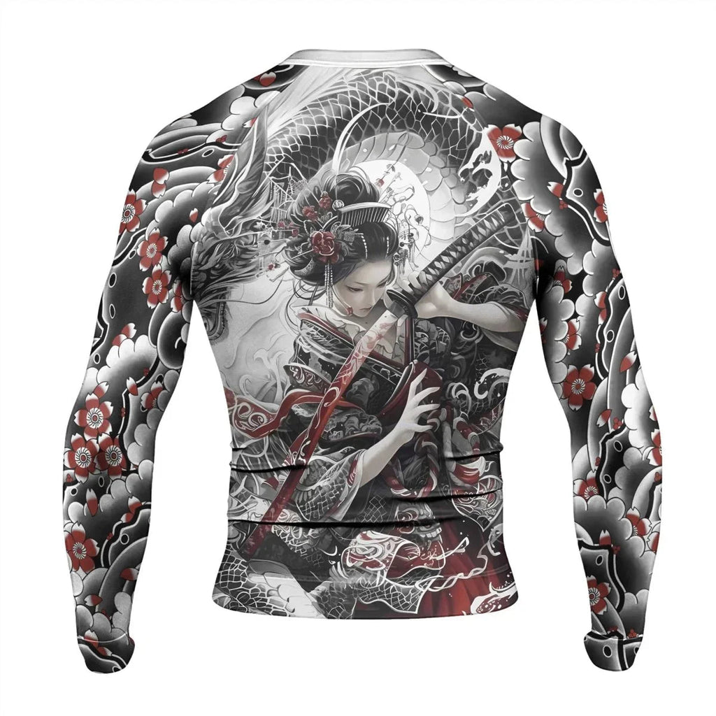Dragon Geisha Men's Long Sleeve Rash Guard