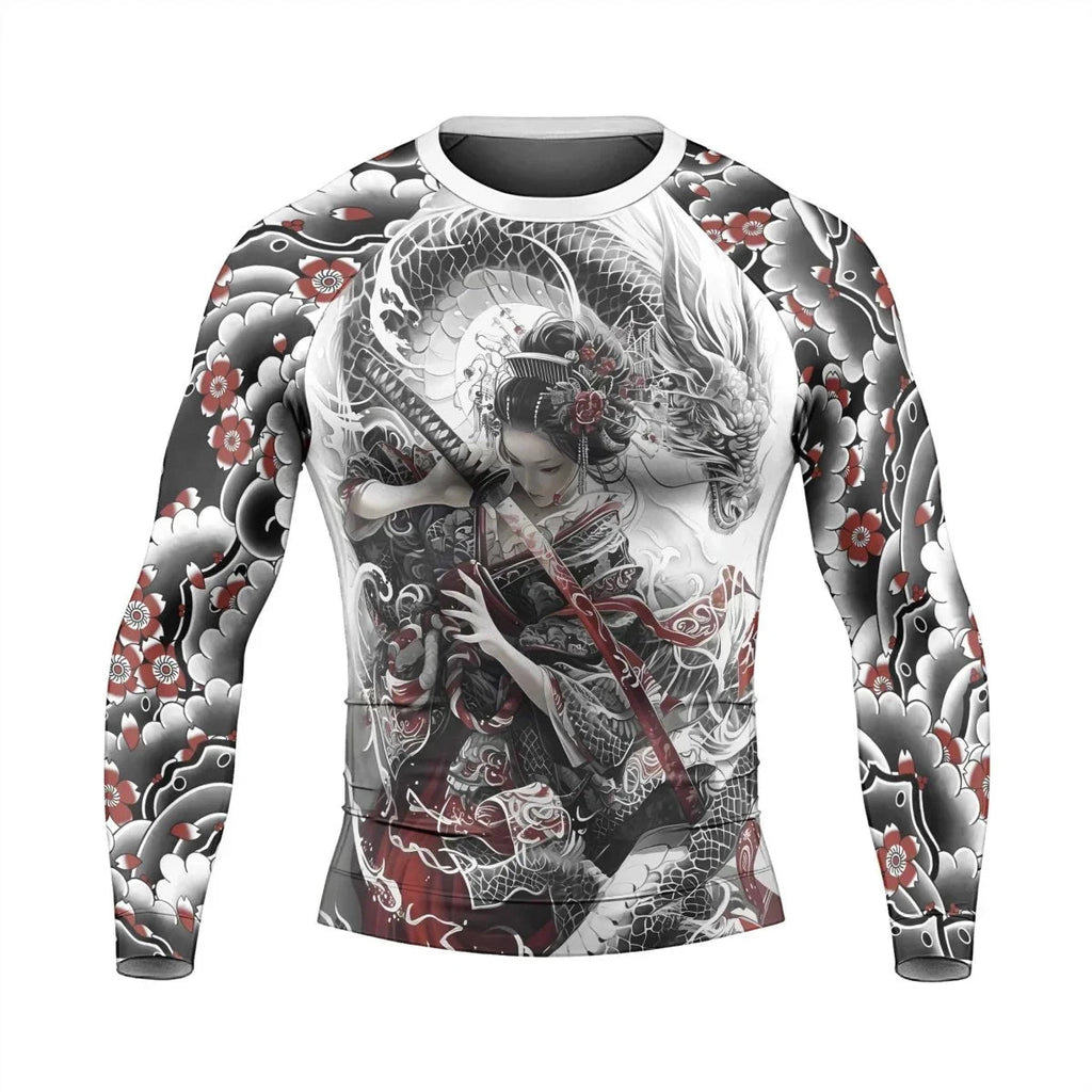 Dragon Geisha Men's Long Sleeve Rash Guard