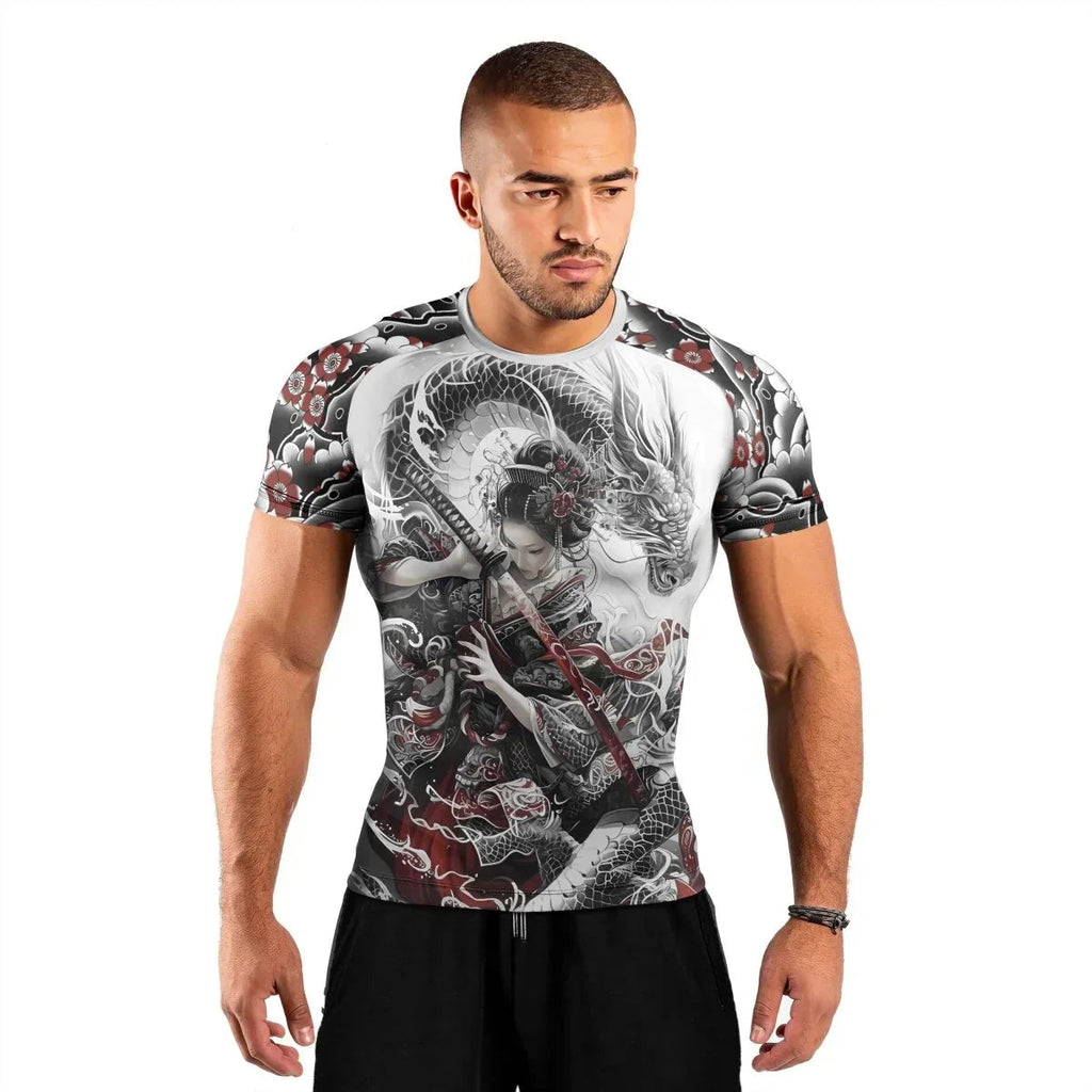 Dragon Geisha Men's Short Sleeve Rash Guard