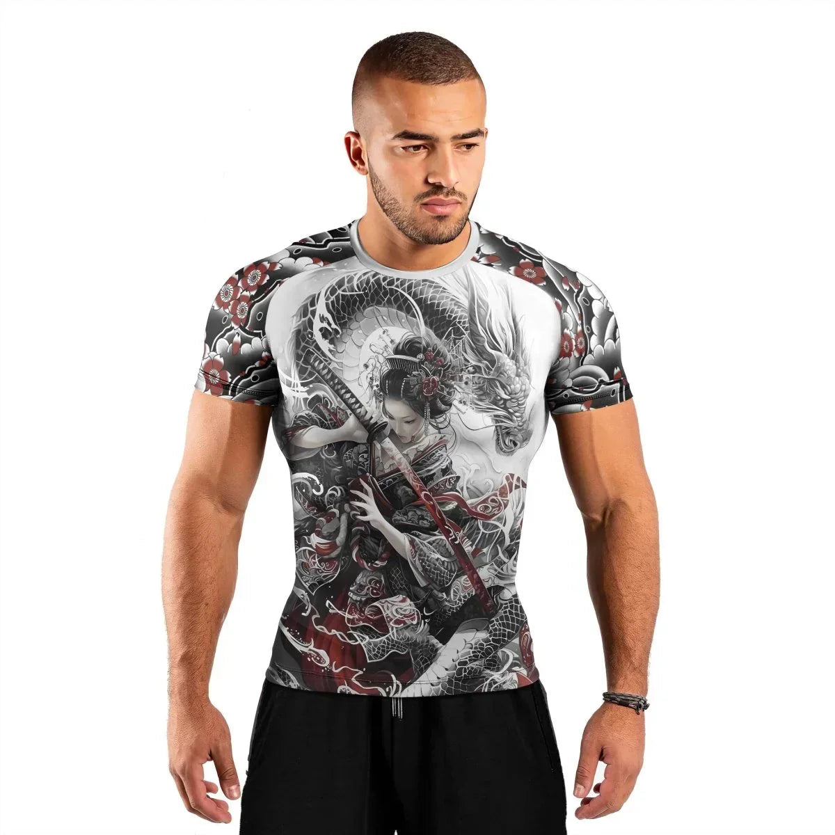 Dragon Geisha Men's Short Sleeve Rash Guard