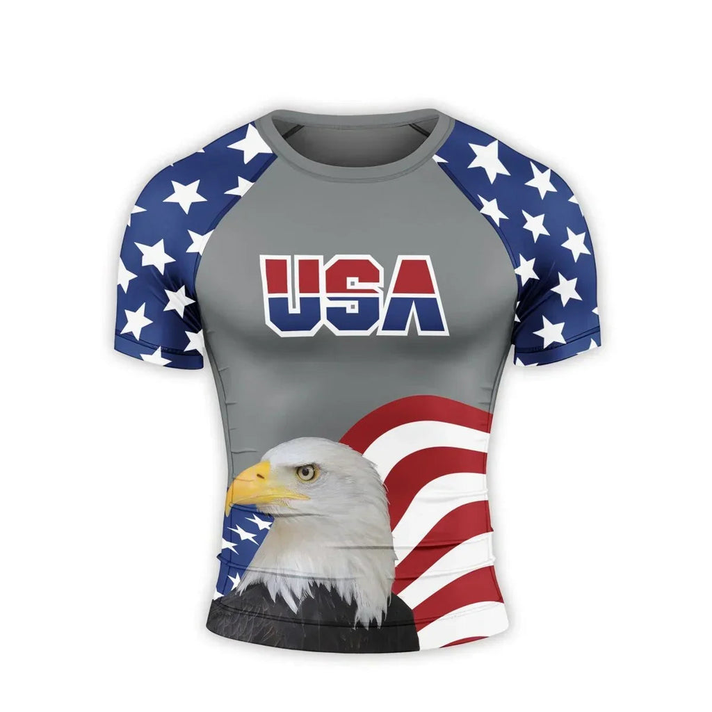 Eagle Symbol Of America Men's Short Sleeve Rash Guard