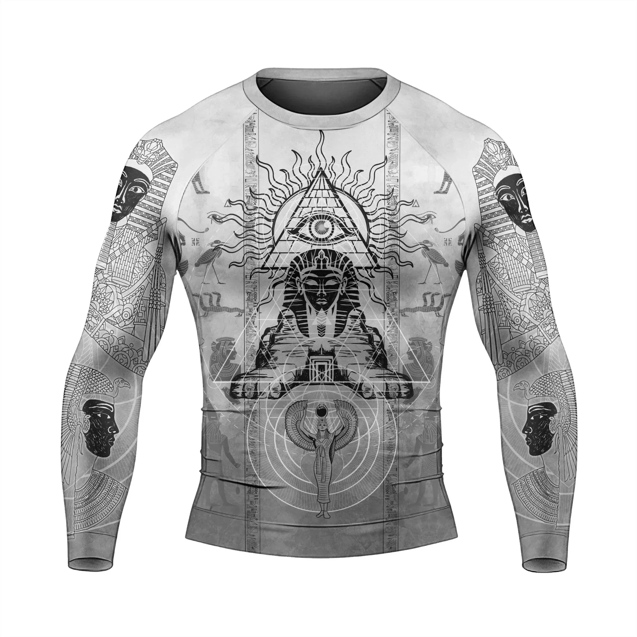 Egypt Mythology Sphinx Men's Long Sleeve Rash Guard