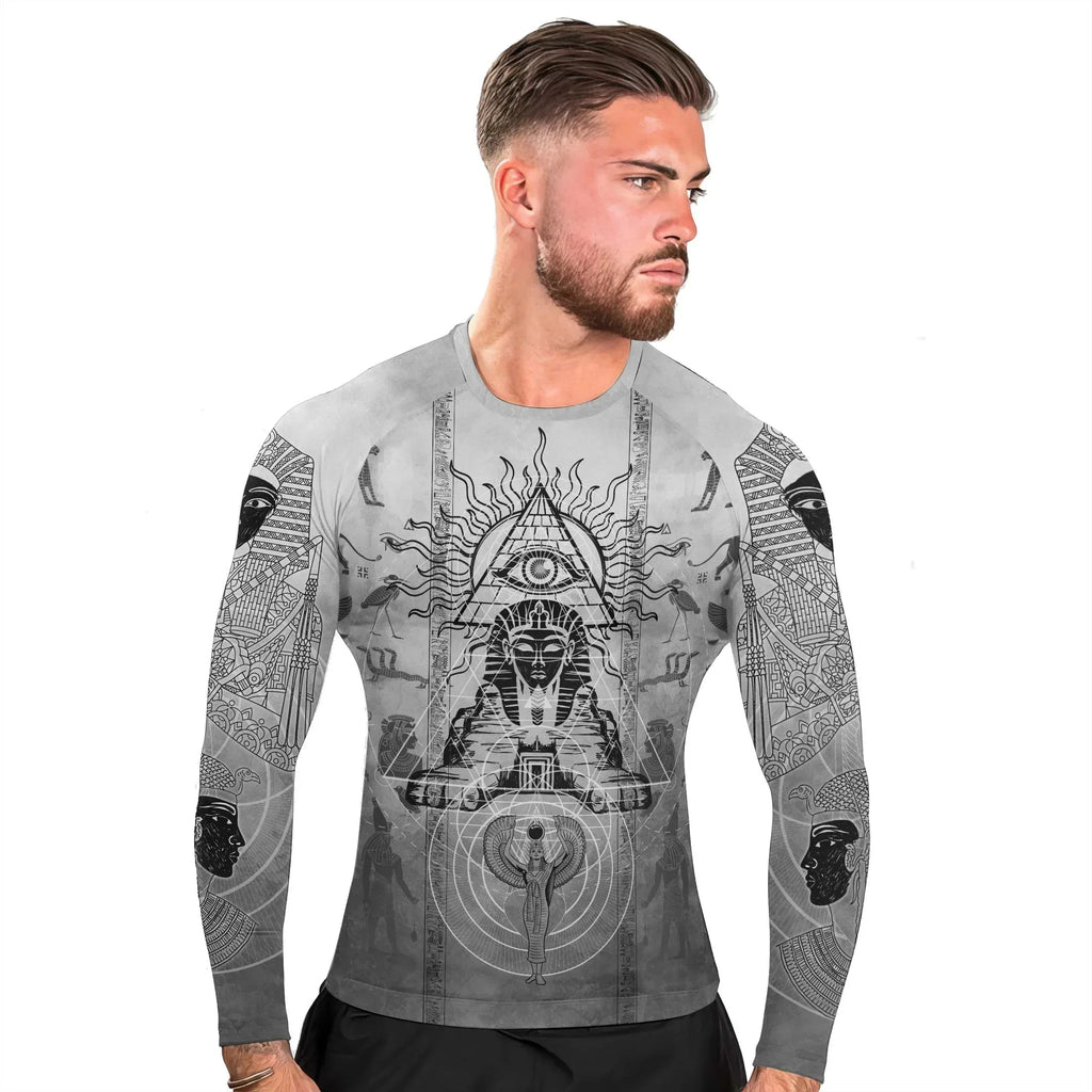 Egypt Mythology Sphinx Men's Long Sleeve Rash Guard