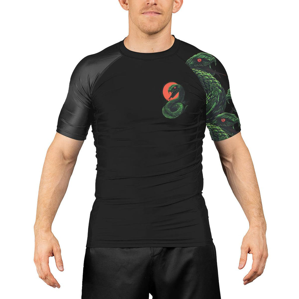 Rashninja Green Snake Men's Short Sleeve Rash Guard