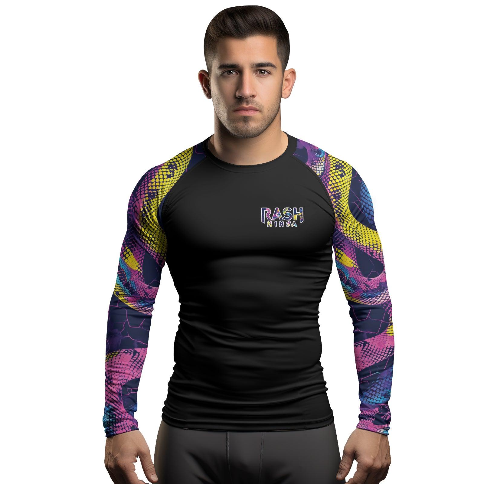Rashninja Neon Snake Men's Long Sleeve Rash Guard