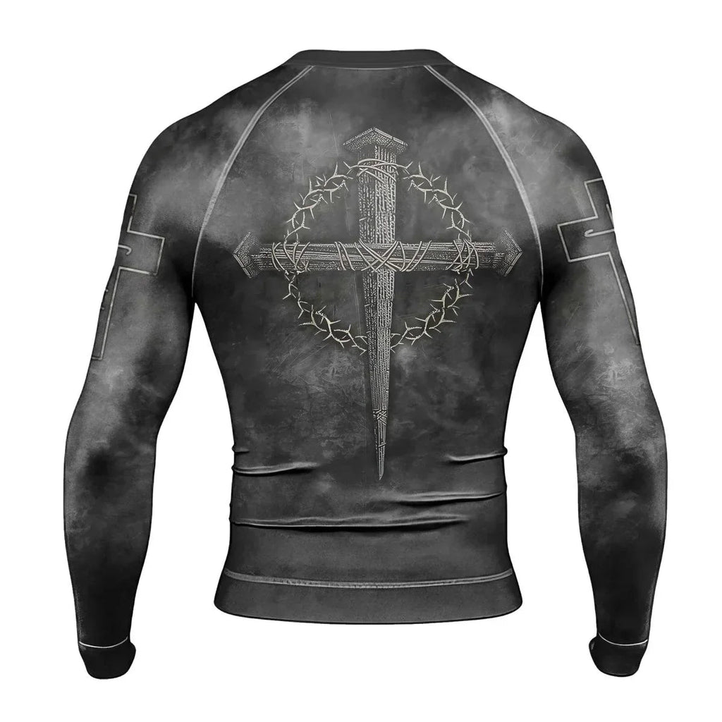 Father Man Of God Men's Long Sleeve Rash Guard