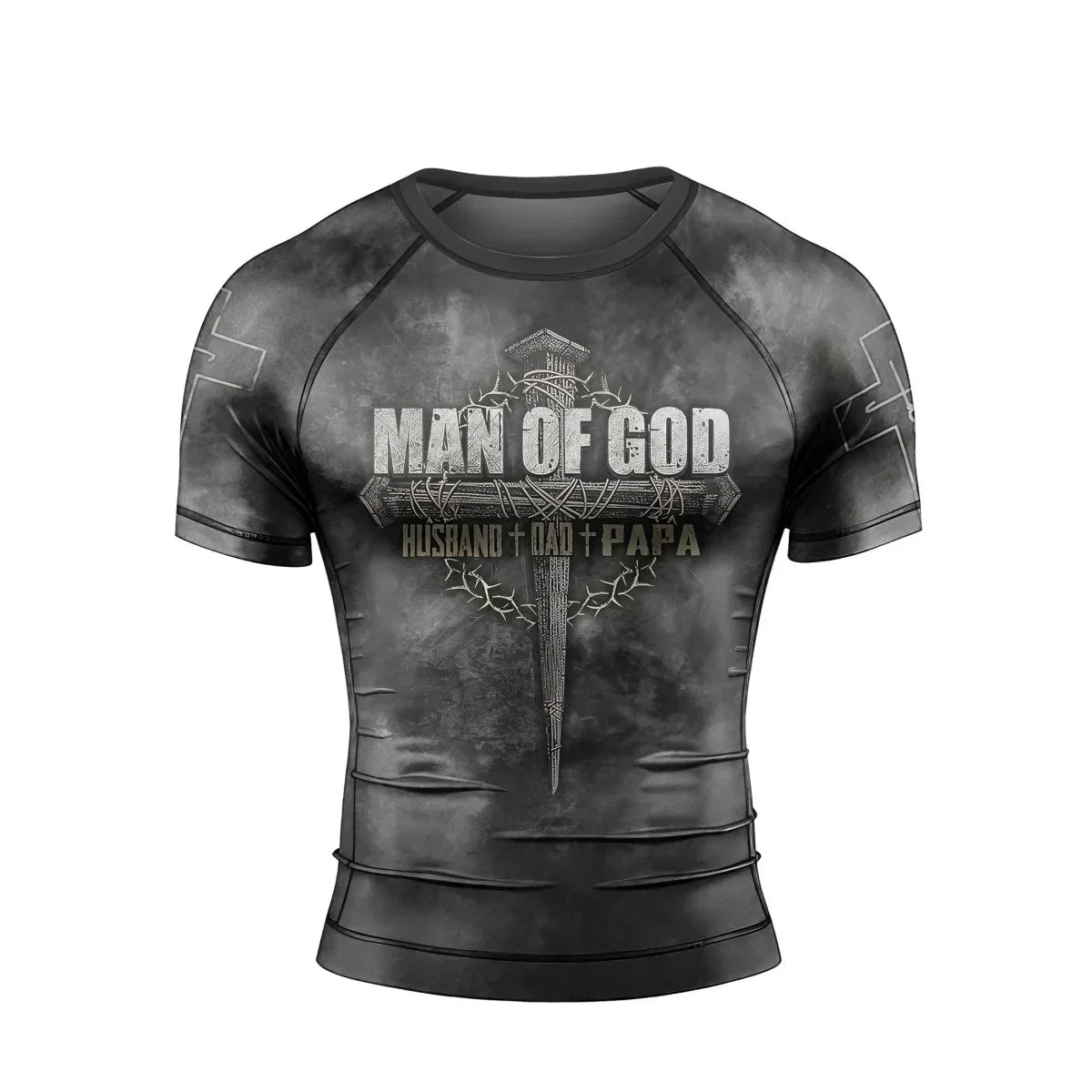 Father Man Of God Men's Short Sleeve Rash Guard