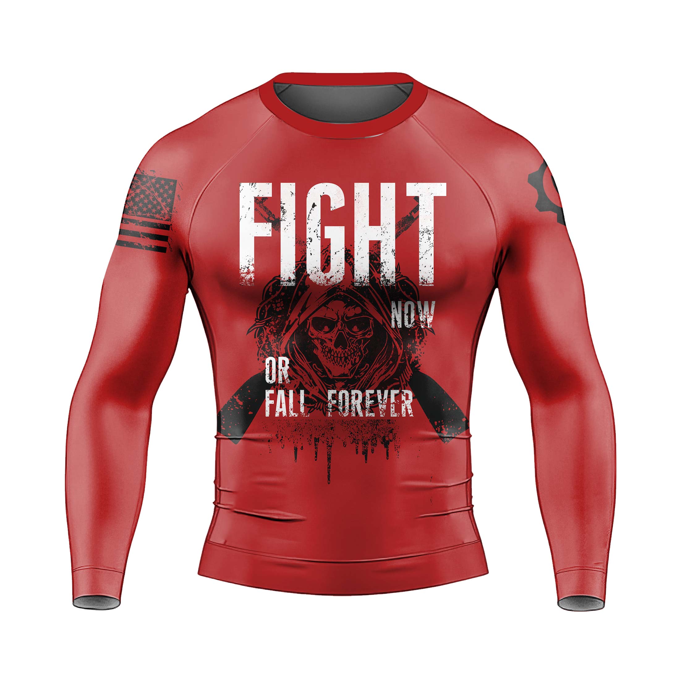 Fight or Fall Men's Long Sleeve Rash Guard
