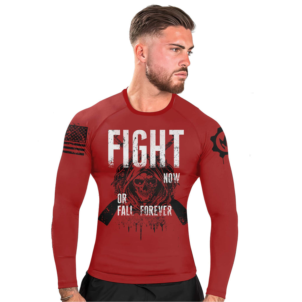 Fight or Fall Men's Long Sleeve Rash Guard