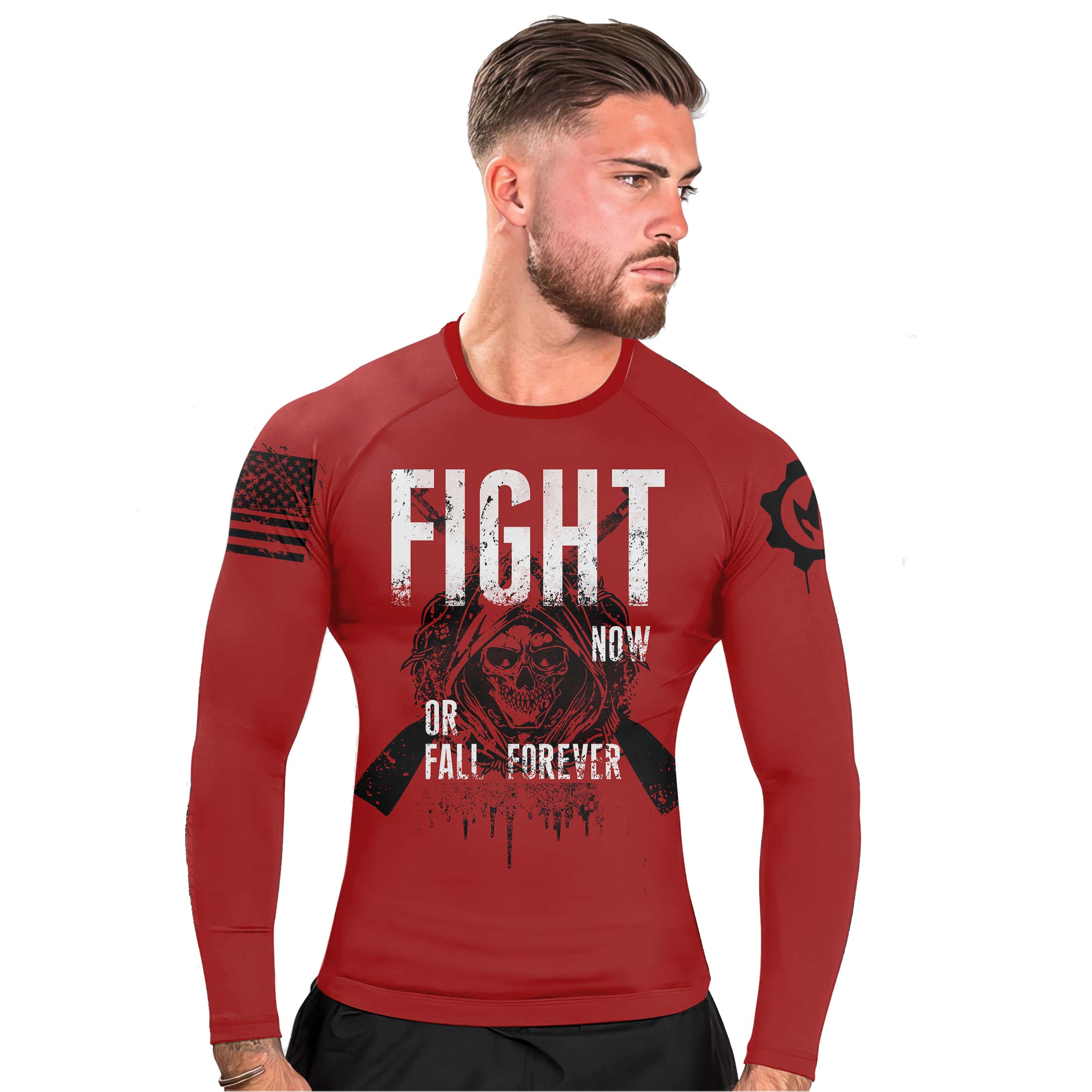 Fight or Fall Men's Long Sleeve Rash Guard