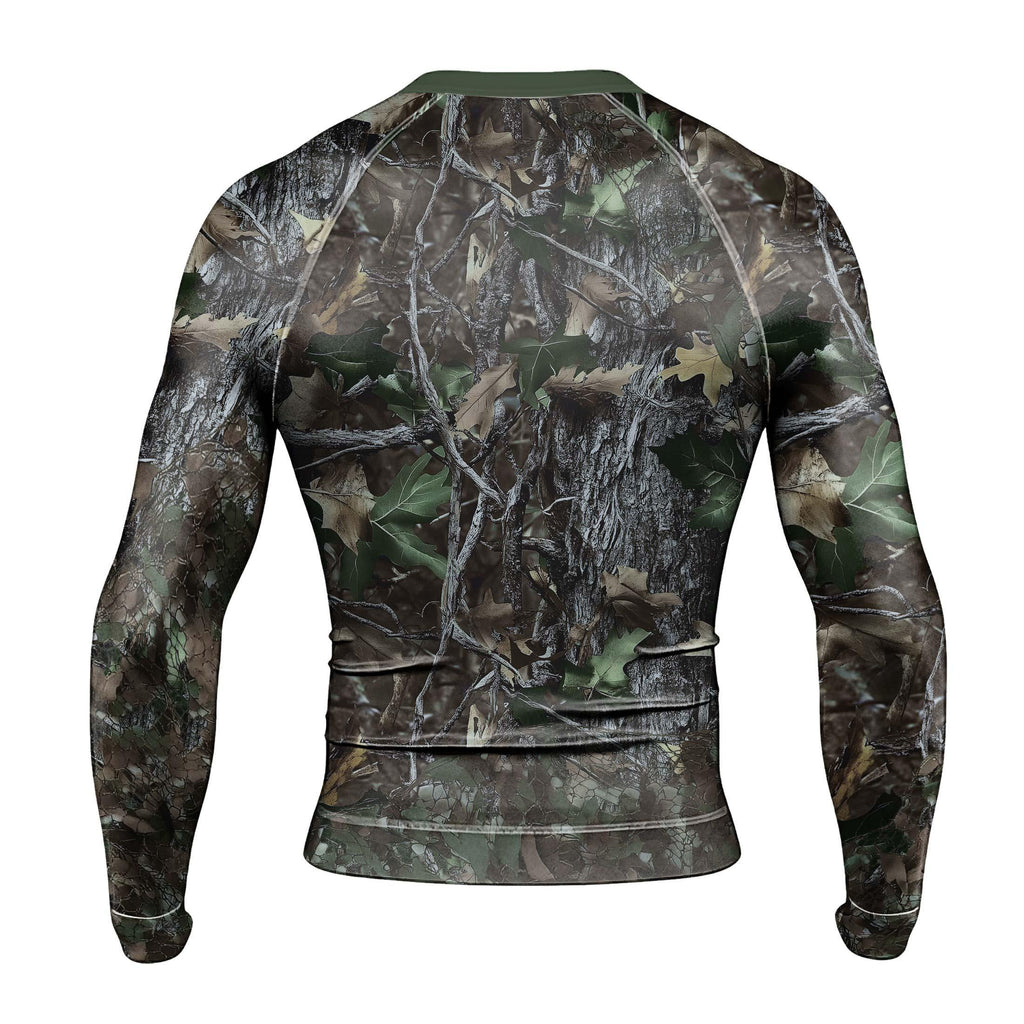 Forest Camouflage Jiu Jitsu Men's Long Sleeve Rash Guard