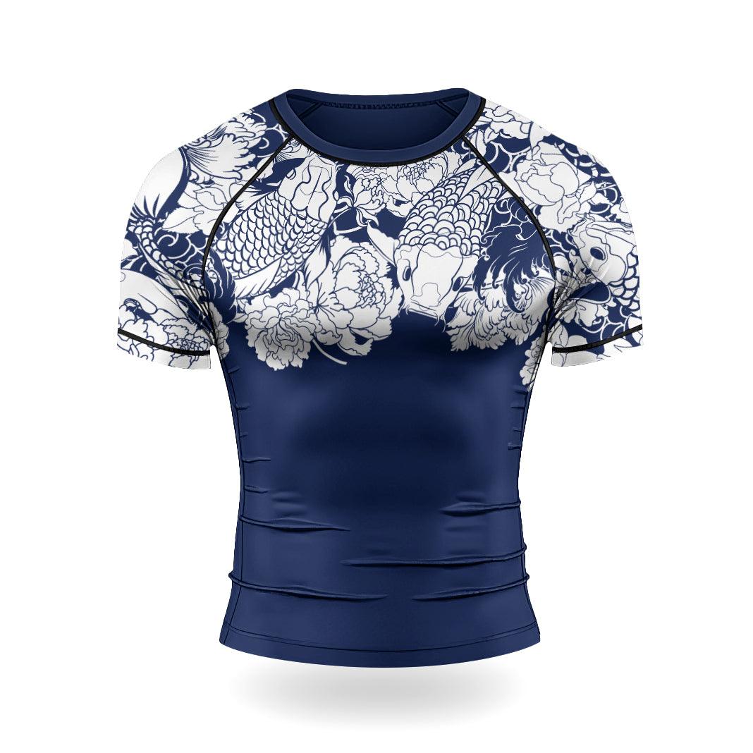Rashninja Ranked Japanese Koi Fish Men's Short Sleeve Rash Guard