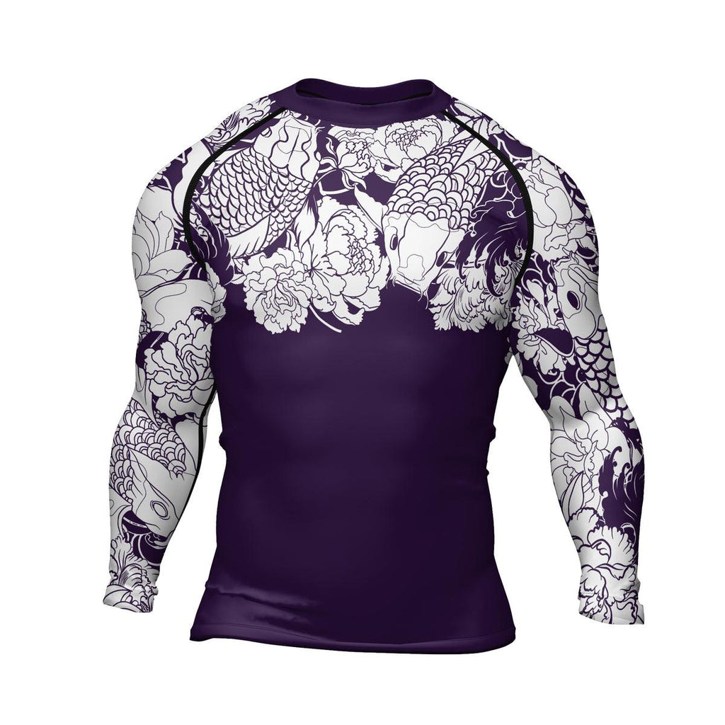 Rashninja Ranked Japanese Koi Fish Men's Long Sleeve Rash Guard