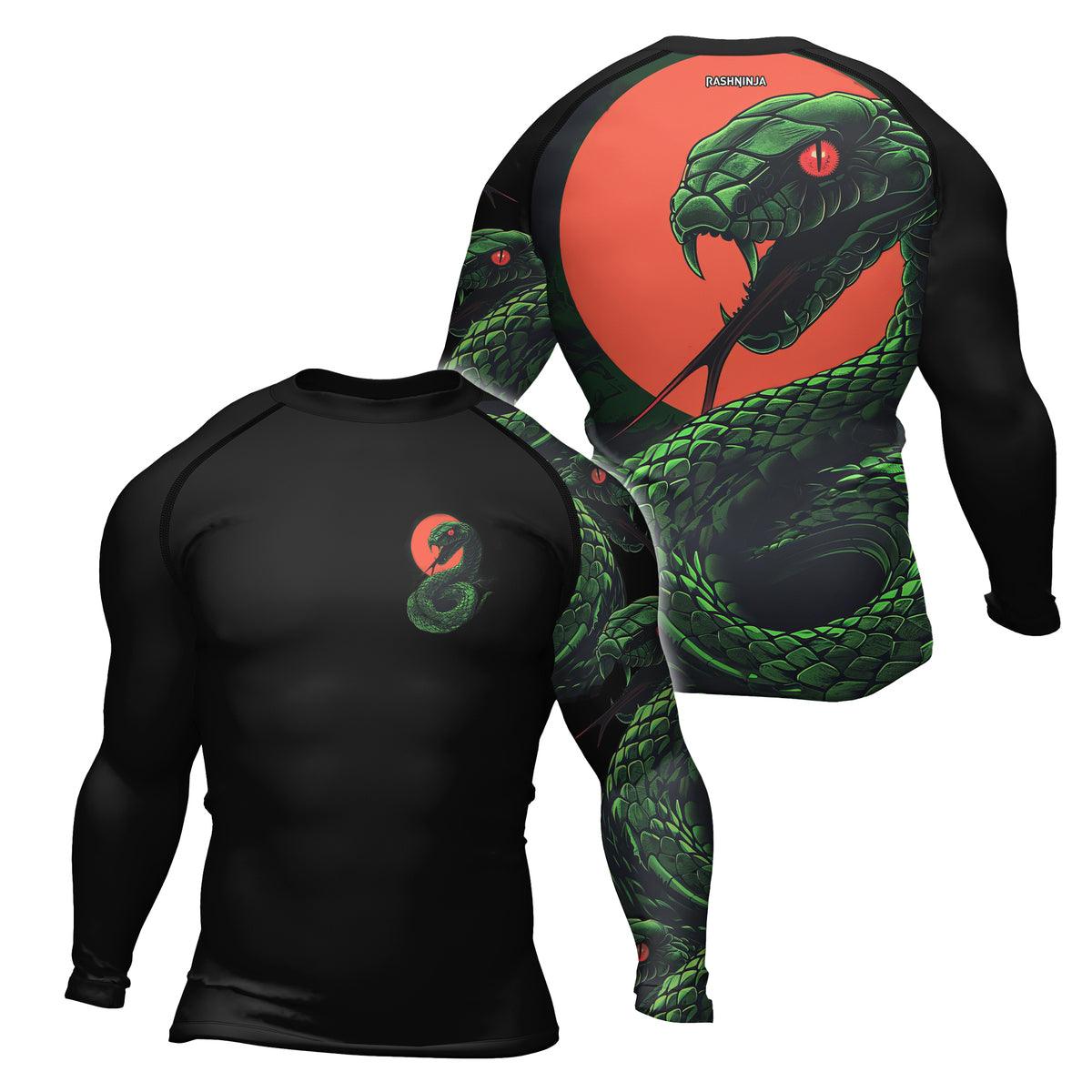 Rashninja Green Snake Men's Long Sleeve Rash Guard