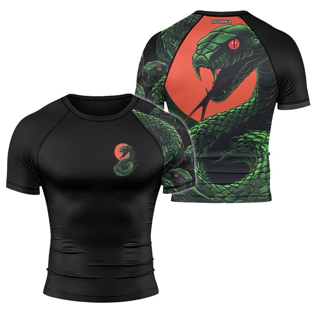 Rashninja Green Snake Men's Short Sleeve Rash Guard
