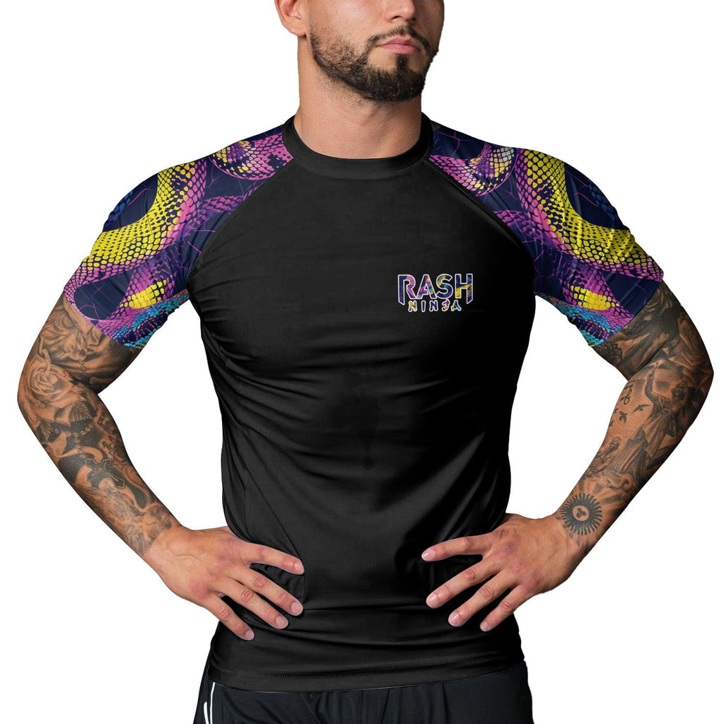 Rashninja Neon Snake Men's Short Sleeve Rash Guard