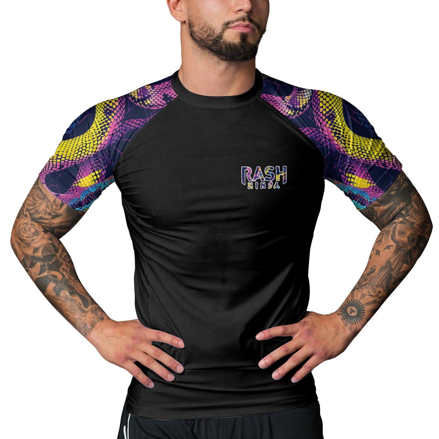Rashninja Neon Snake Men's Short Sleeve Rash Guard