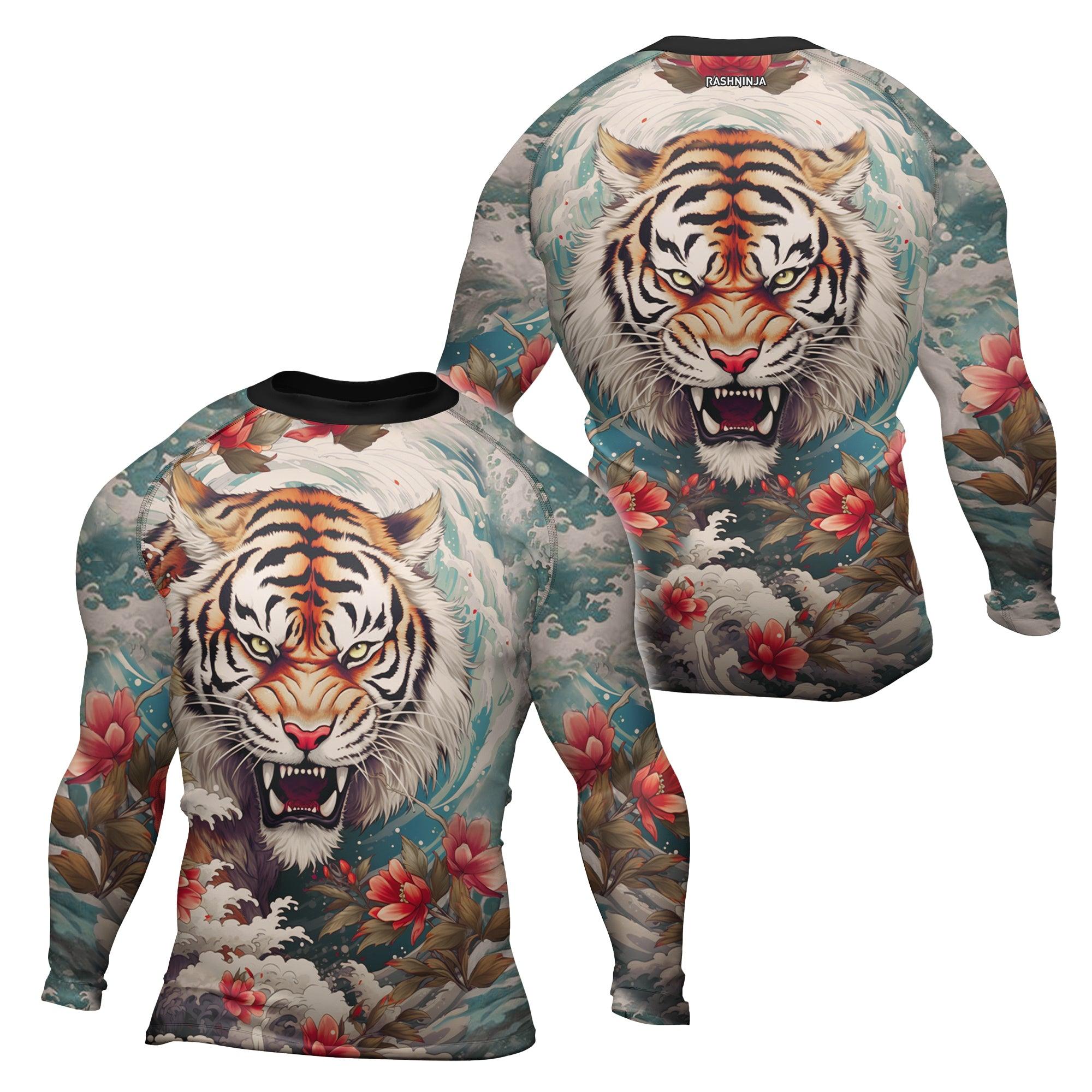 Rashninja Wild Freedom Tiger Men's Long Sleeve Rash Guard