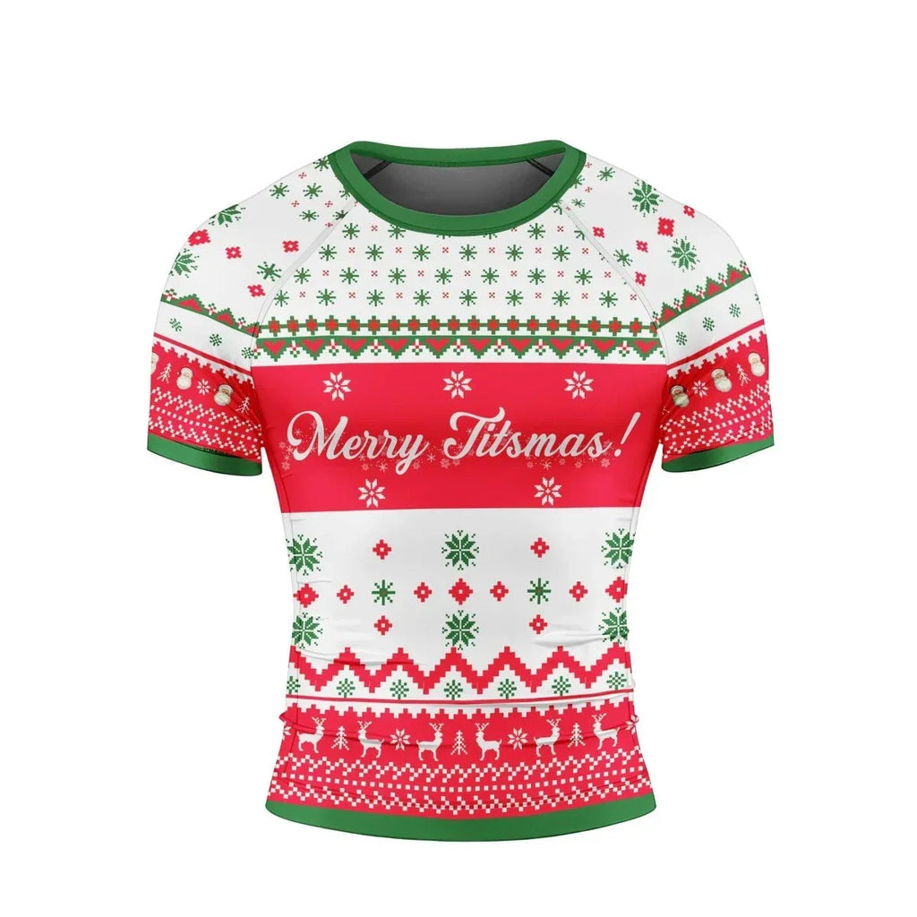 Merry Jitsmas Short Sleeve Rash Guard