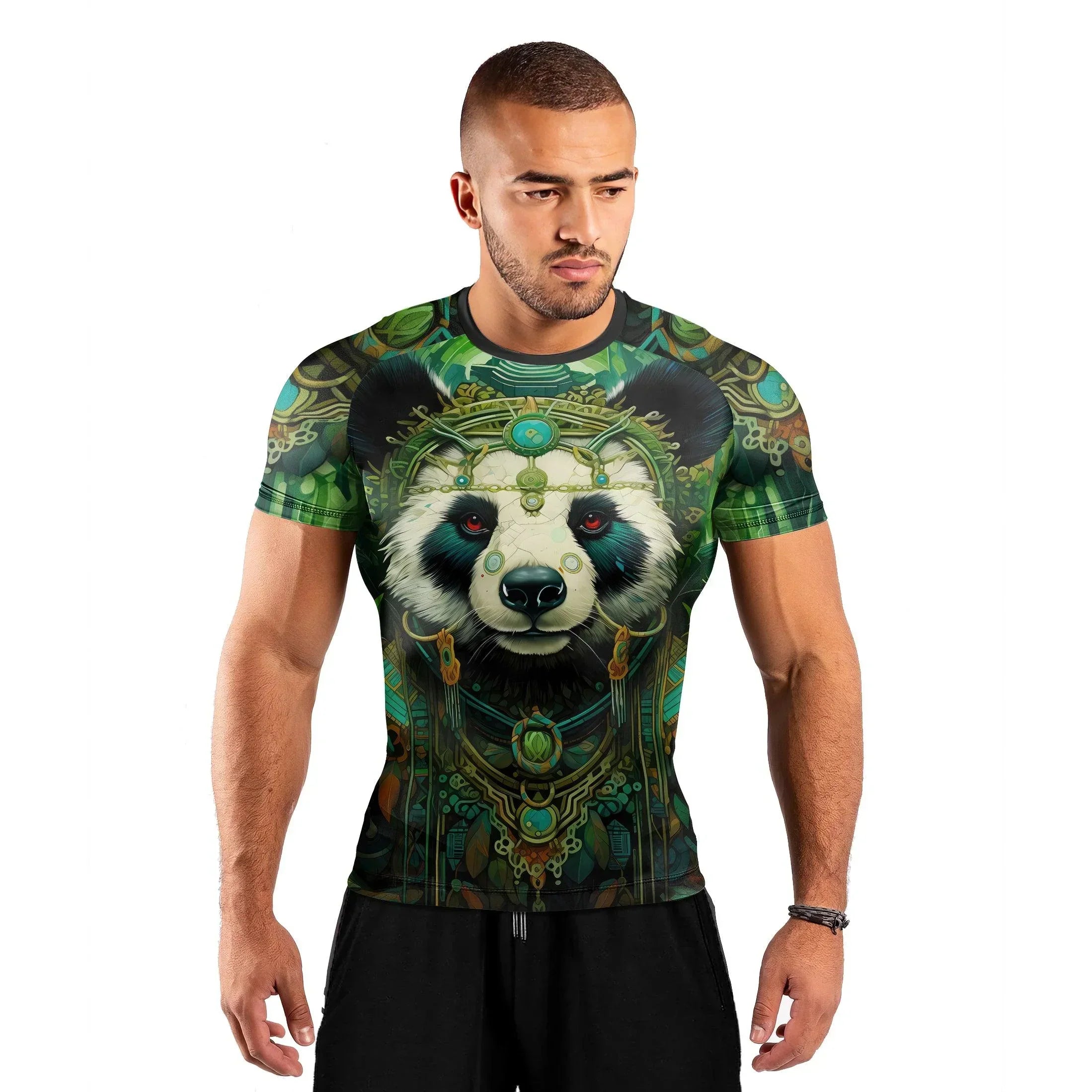 Native Panda Men's Short Sleeve Rash Guard