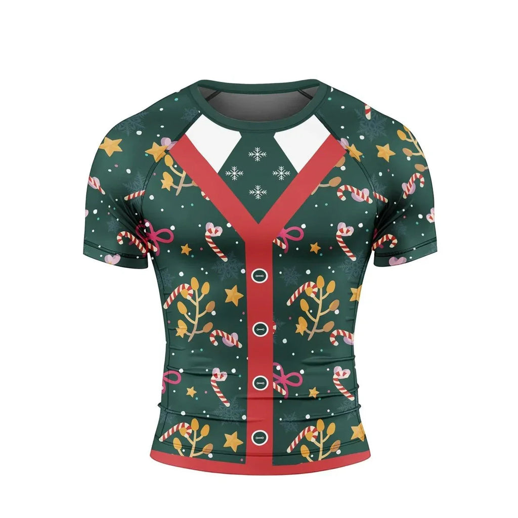 Merry Xmas Short Sleeve Rash Guard