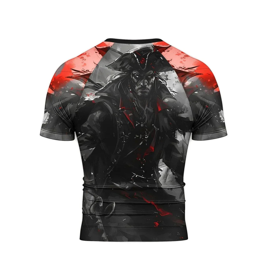 Shadow Pirate Caribbean Men's Short Sleeve Rash Guard