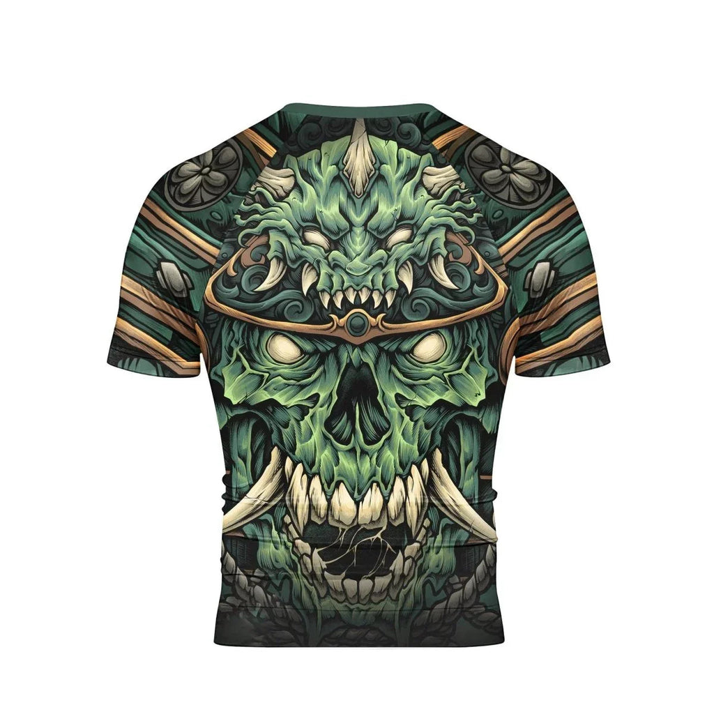Evil Japanese Samurai Short Sleeve Rash Guard