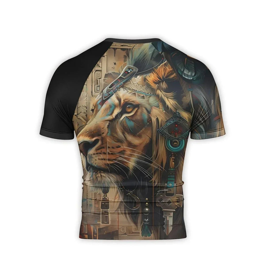 Acient Lion Men's Short Sleeve Rash Guard