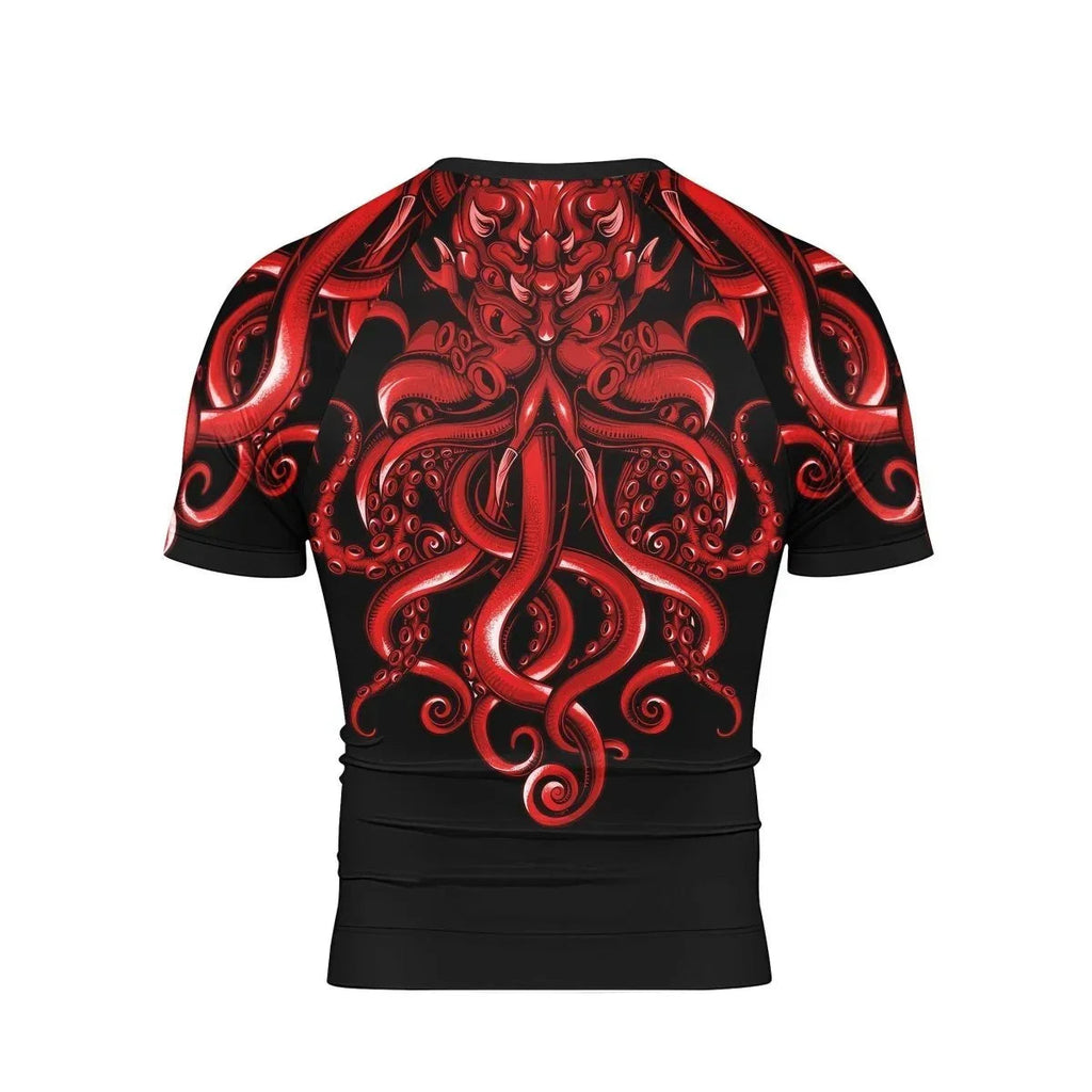 The Call Of Cthulhu RED Short Sleeve Rash Guard