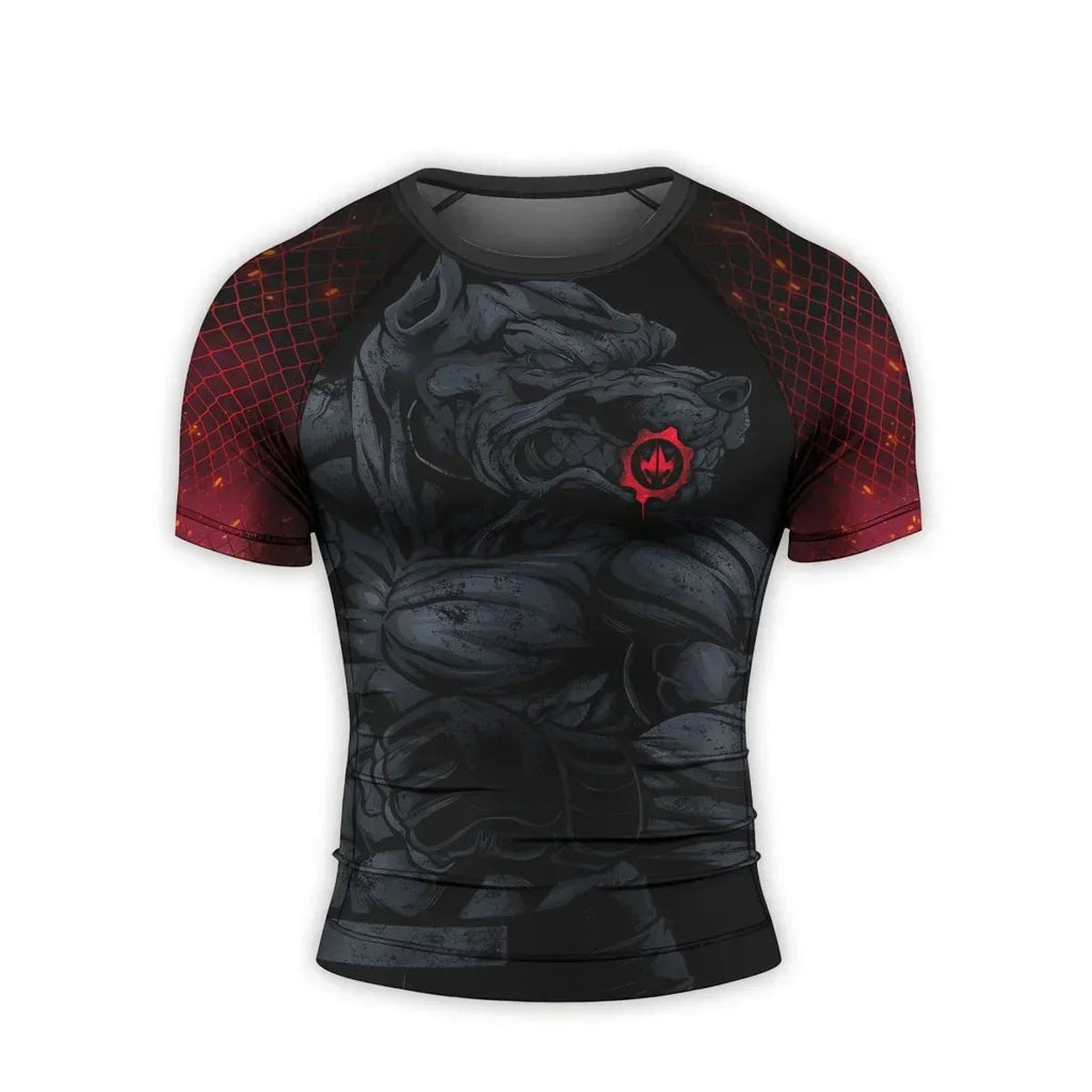Pitbull Men's Short Sleeve Rash Guard