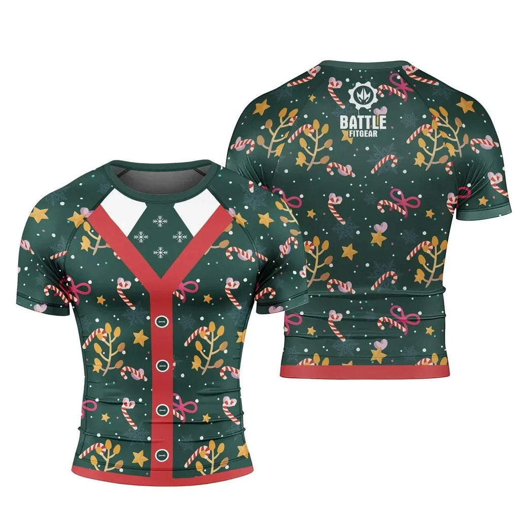 Merry Xmas Short Sleeve Rash Guard