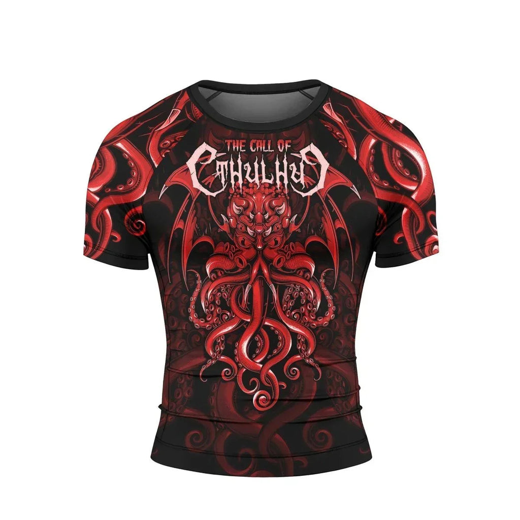 The Call Of Cthulhu RED Short Sleeve Rash Guard