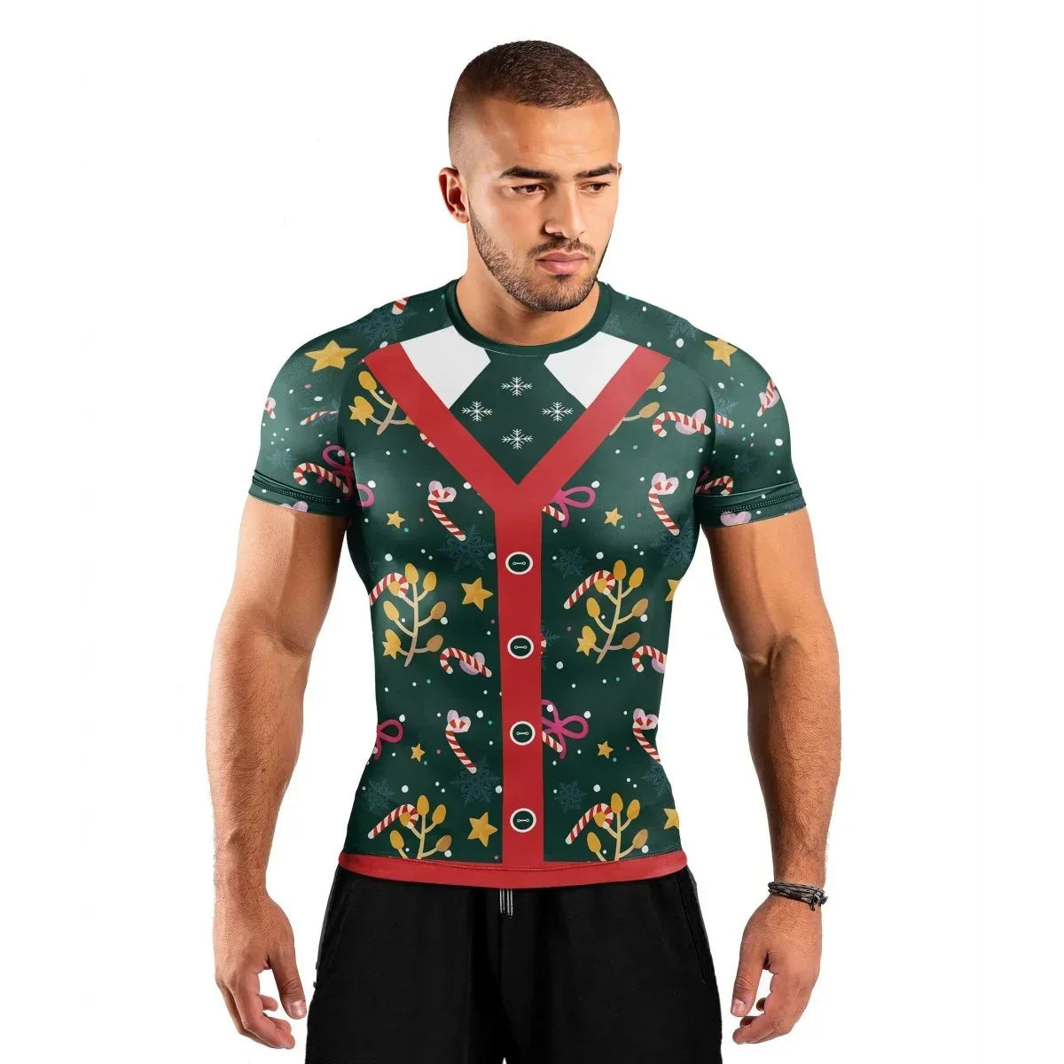 Merry Xmas Short Sleeve Rash Guard