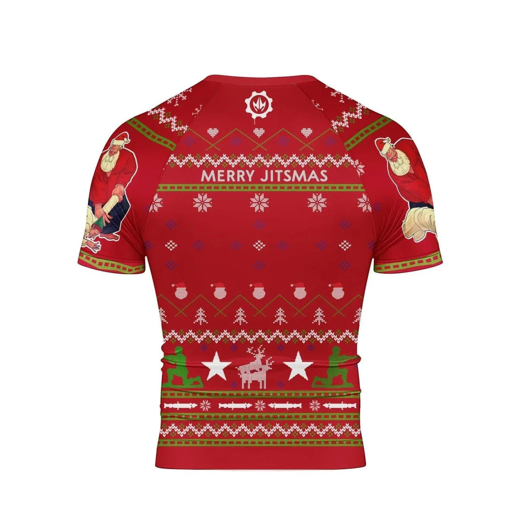 Santa Merry Jitsmas Short Sleeve Rash Guard