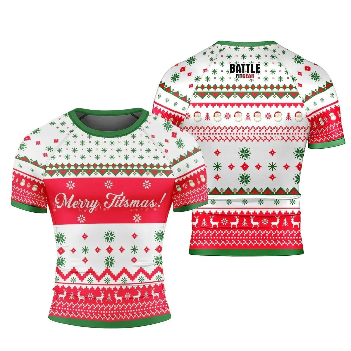 Merry Jitsmas Short Sleeve Rash Guard