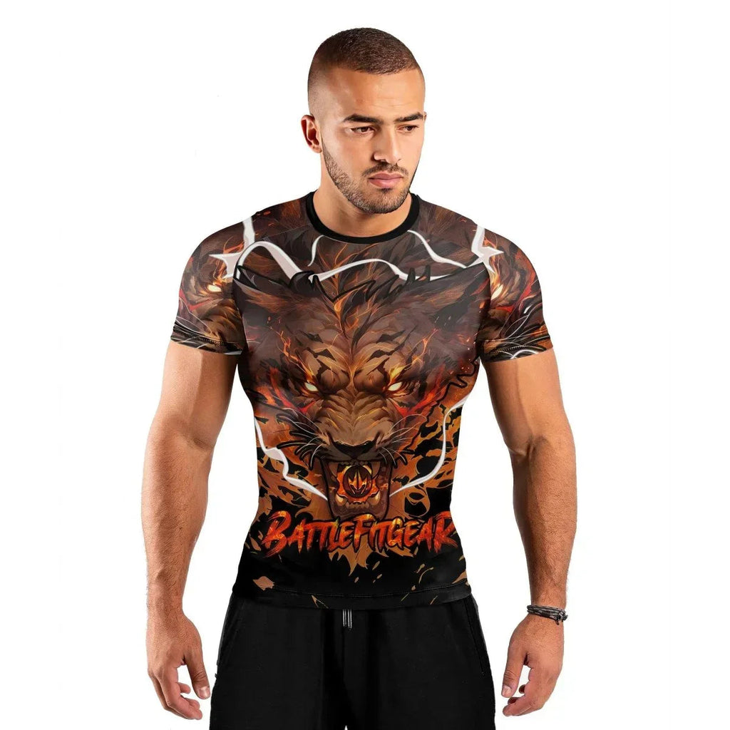 Thunder Lion Short Sleeve Rash Guard