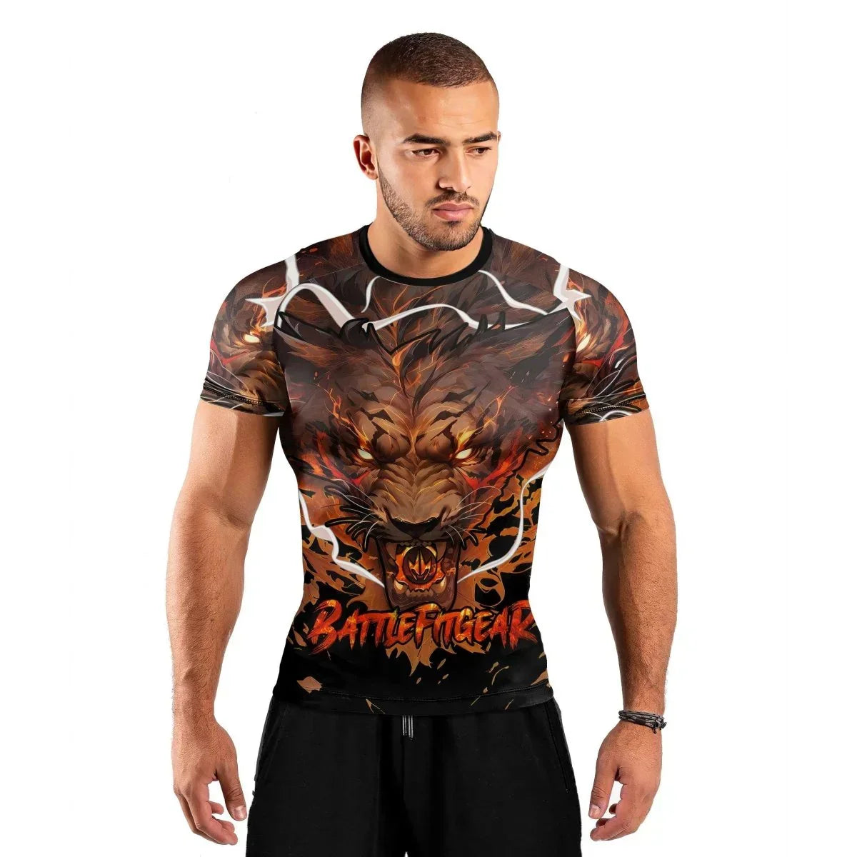 Thunder Lion Short Sleeve Rash Guard