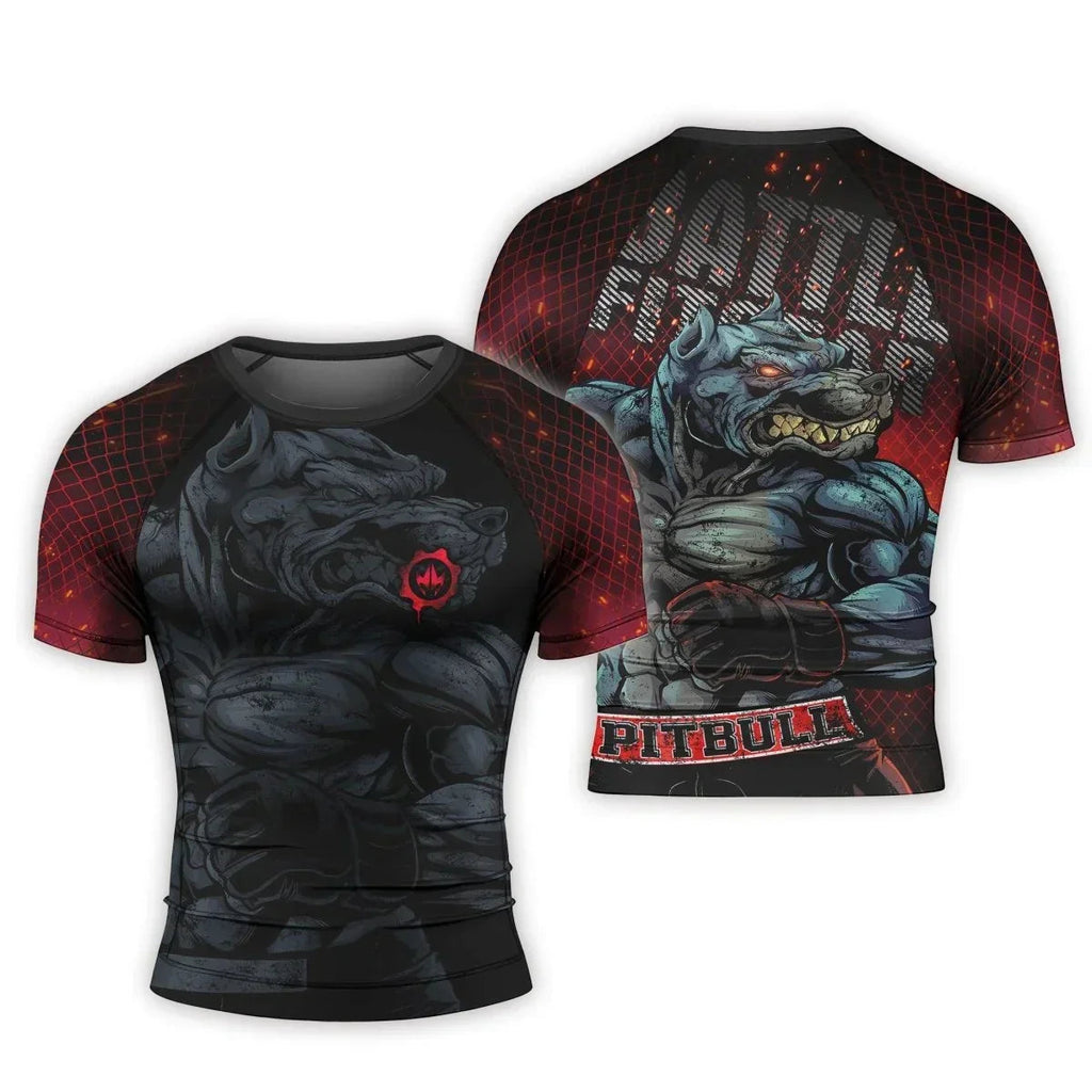 Pitbull Men's Short Sleeve Rash Guard