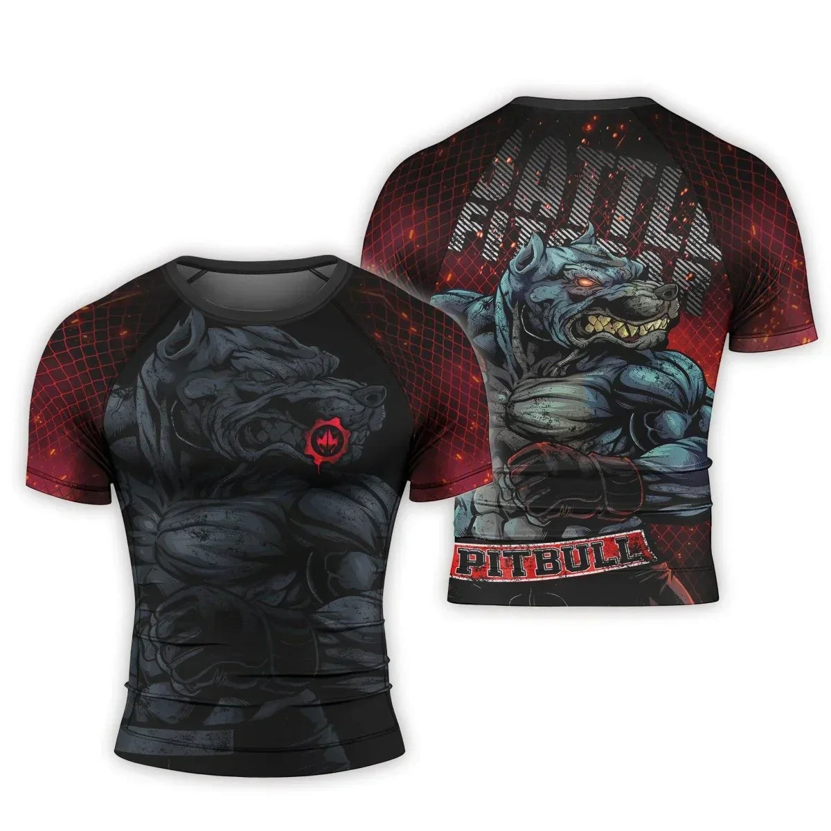 Pitbull Men's Short Sleeve Rash Guard