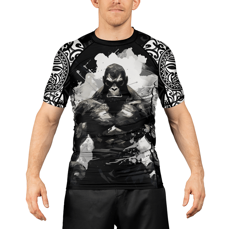 Rashninja Gorilla Jungle Monarch Men's Short Sleeve Rash Guard